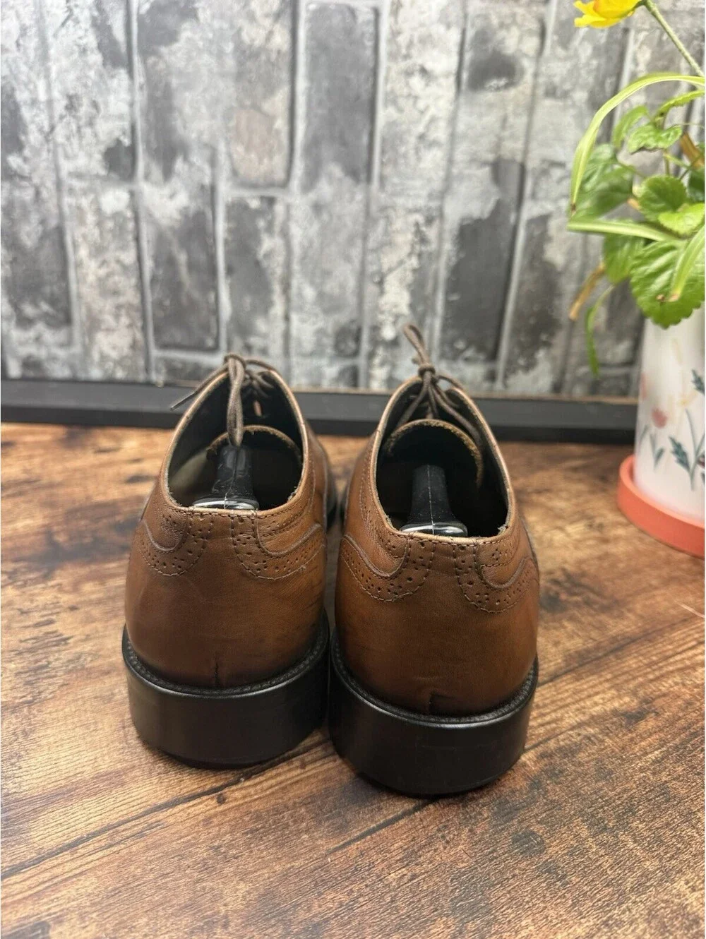 Vittorio Russo Men’s Brown Leather Oxford Dress Shoes Brogue US 10